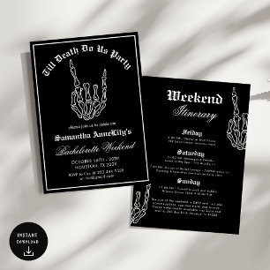 Till death do us Party Bachelorette Party  Invitation