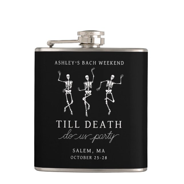 Till Death Do Us Party Bachelorette Weekend Flask (Front)