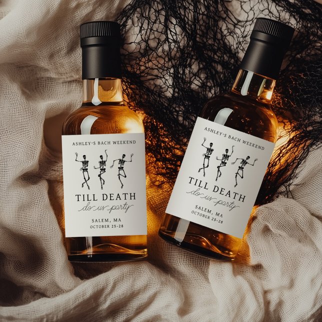 Till Death Do Us Party Bachelorette Weekend Liquor Bottle Label (Creator Uploaded)