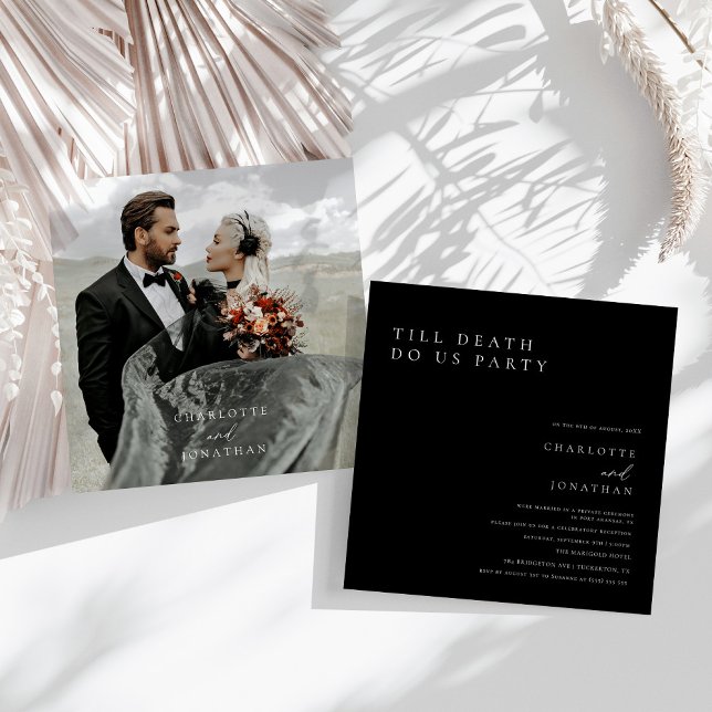 Till Death Do Us Party Black Elopement Wedding Invitation (Creator Uploaded)