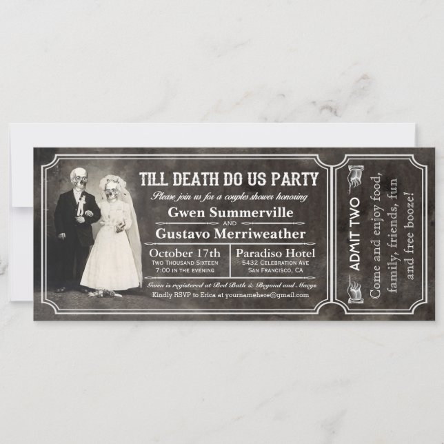 Till Death Do Us Party Couples Shower Tickets Invitation (Front)