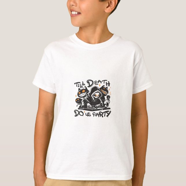Till Death Do Us Party - DJ Grim Reaper And Spooky T-Shirt (Front)