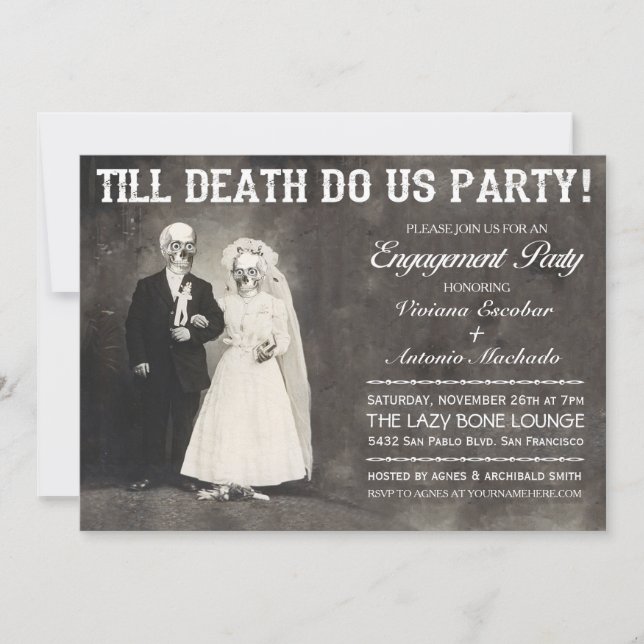 Till Death Do Us Party Engagement Party Invitation (Front)