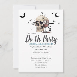 Till Death Do Us Party Funny Adult Halloween  Invitation