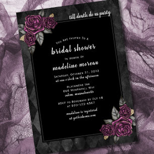 Till Death Do Us Party Gothic Bridal Shower Invitation