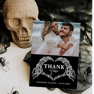 Till Death Do Us Party Gothic Halloween wedding Thank You Card
