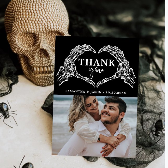 Till Death Do Us Party Gothic Halloween wedding Thank You Card (Creator Uploaded)