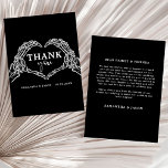 Till Death Do Us Party Gothic Halloween wedding Thank You Card<br><div class="desc">Till Death Do Us Party Gothic Halloween wedding Skeleton hands love heart black and white
message for more customisation</div>