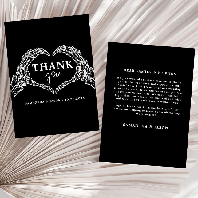 Till Death Do Us Party Gothic Halloween wedding Thank You Card (Creator Uploaded)