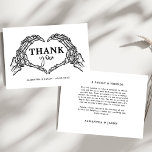 Till Death Do Us Party Gothic Halloween wedding Thank You Card<br><div class="desc">Till Death Do Us Party Gothic Halloween wedding Skeleton hands love heart black and white
message for more customisation</div>
