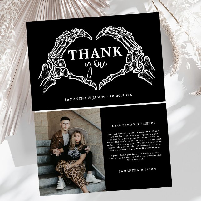 Till Death Do Us Party Gothic wedding Photo Thank You Card (Creator Uploaded)