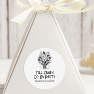 Till Death Do Us Party Halloween Bachelorette  Classic Round Sticker