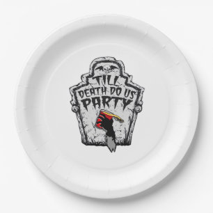 Till Death Do Us Party Halloween Classic Style Paper Plate