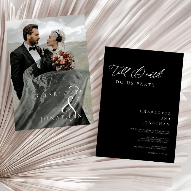 Till Death Do Us Party Minimal Modern Wedding Invitation (Creator Uploaded)