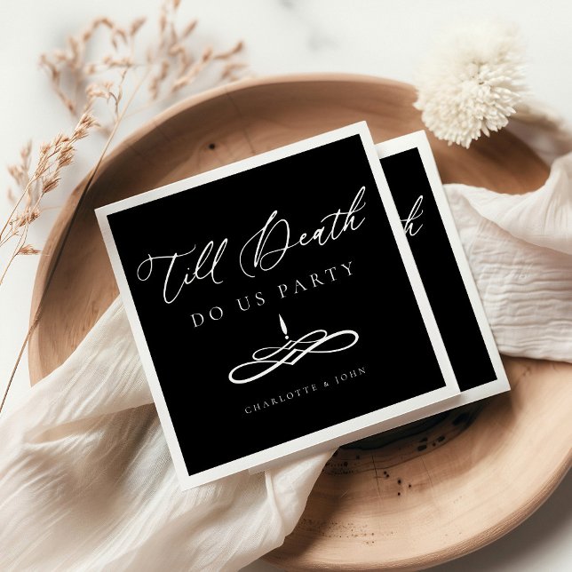 Till Death Do Us Party Minimal Modern Wedding Napkin (Creator Uploaded)