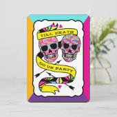 Till Death Do Us Party - Neon Wedding Invitation (Standing Front)