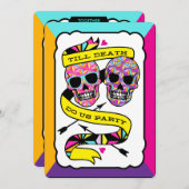 Till Death Do Us Party - Neon Wedding Invitation (Front/Back)