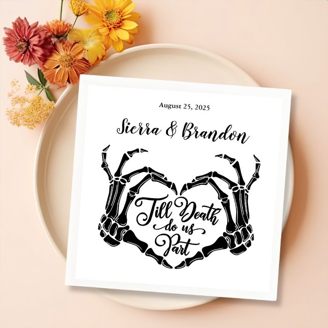 Till Death Do Us Party Personalised Wedding Napkin (Creator Uploaded)