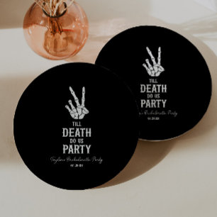 Till Death Do Us Party Skeleton Bachelorette Party Paper Plate