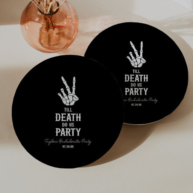 Till Death Do Us Party Skeleton Bachelorette Party Paper Plate (Creator Uploaded)