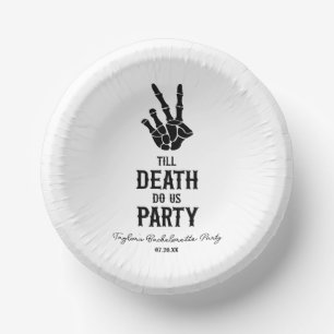 Till Death Do Us Party Skeleton Bachelorette Party Paper Plate