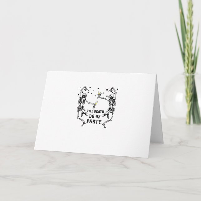 Till Death Do Us Party Skeleton Bridesmaid Card (Front)