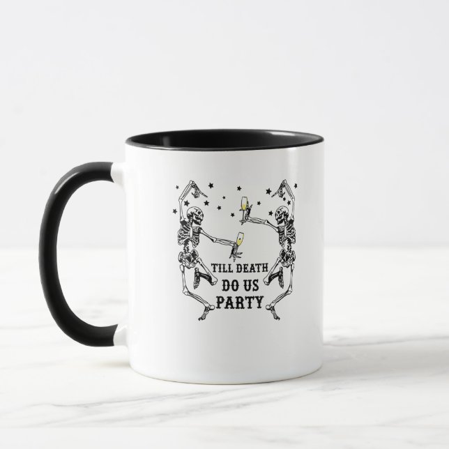 Till Death Do Us Party Skeleton Bridesmaid Mug (Left)
