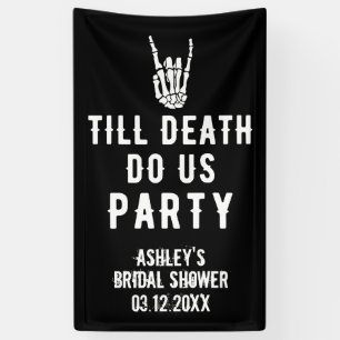 Till Death Do Us Party Skeleton Custom Black Banner