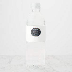 Till Death Do Us Party Skeleton Dance Party Classi Water Bottle Label