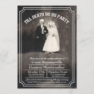 Till Death Do Us Party Vintage Wedding Invitations