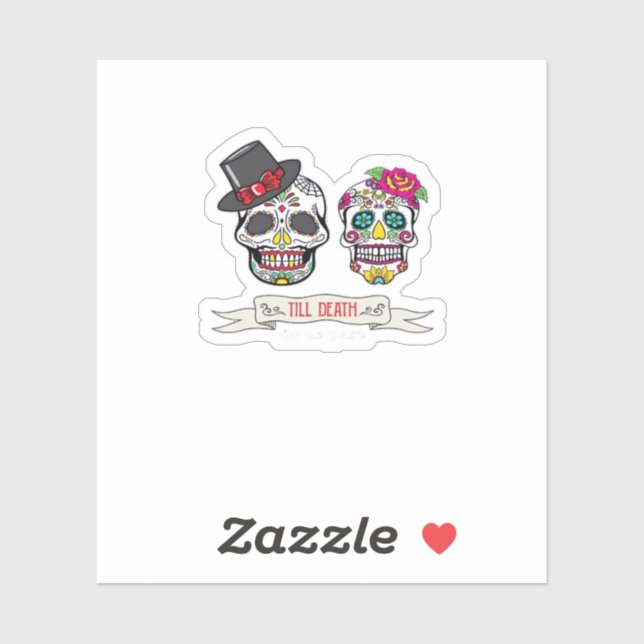 Till Death Do Us Skull Wedding Bride And Groom Pri (Sheet)