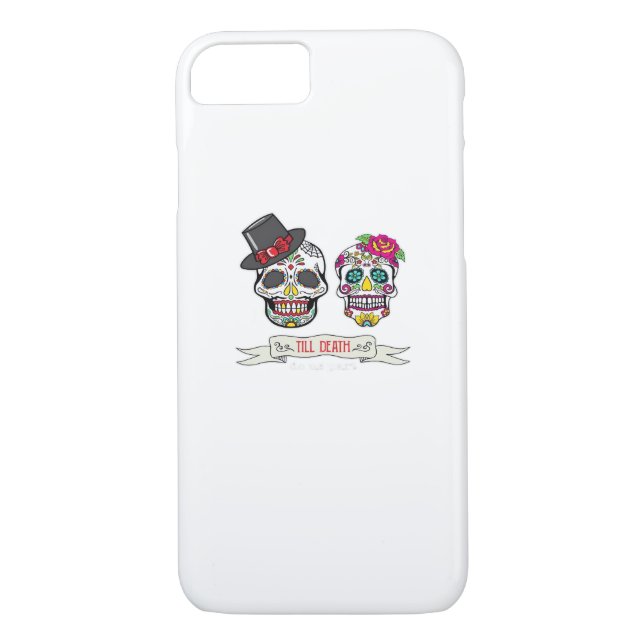 Till Death Do Us Skull Wedding Bride And Groom Pri Case-Mate iPhone Case (Back)