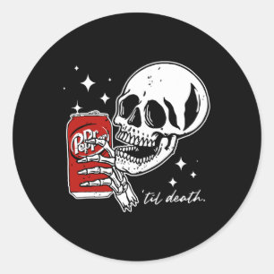 Till Death Dr. Skeleton Halloween Cute Classic Round Sticker