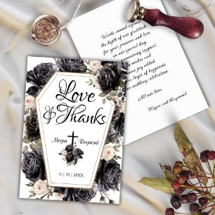 Till Death Gothic Black Roses Coffin Thank You Card