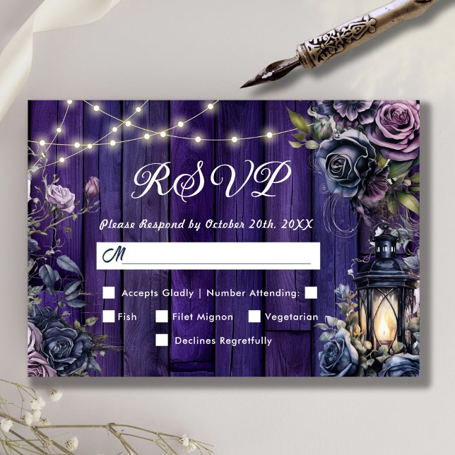 Till Death | Gothic Dark Purple Floral RSVP (Creator Uploaded)