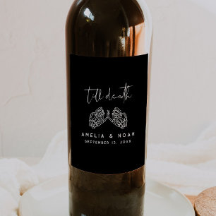 Till Death Gothic Halloween Wedding Wine Label