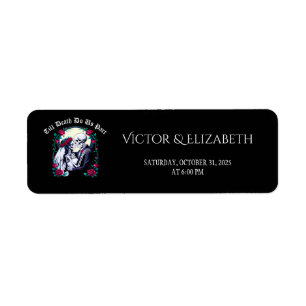 Till Death Gothic Skeleton Wedding Return Address Label