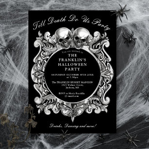 Till Death Gothic Skulls Adult Halloween Party Invitation