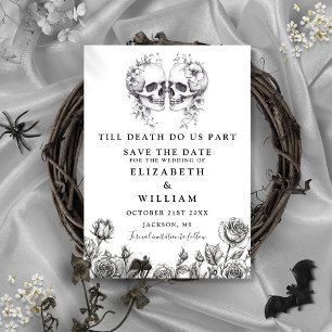 Till Death Gothic Skulls Floral Wedding Save The Date