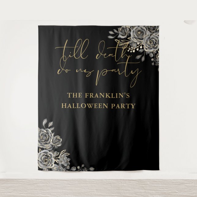 Till Death Halloween Party Photo Backdrop Tapestry (Front)