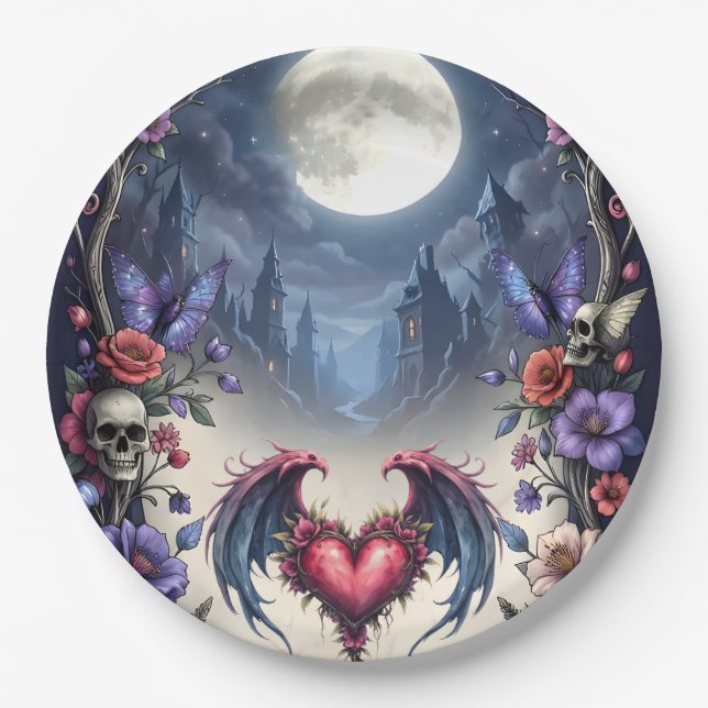 Till Death & Moonlight Bind Us.  Paper Plate (Front)