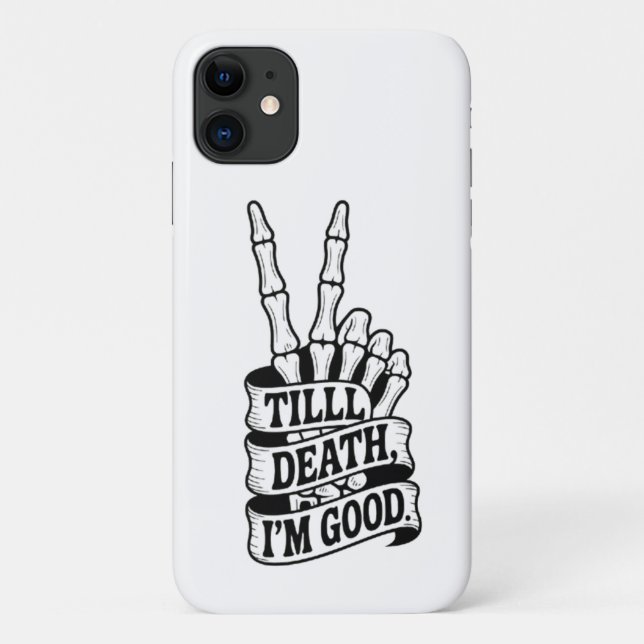 Till Death Peace Hand Skeleton  Case-Mate iPhone Case (Back)