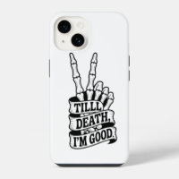 Till Death Peace Hand Skeleton