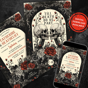 Till Death Roses Goth Wedding Invitation