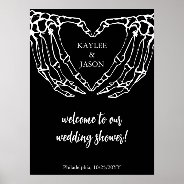 Till death Skeleton hands Couples shower welcome  Poster (Front)