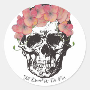 Till Death Us Do Part Skull Weddings Classic Round Sticker