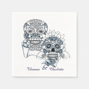 Till Death Us Do Part Sugar Skull Bride Groom Napkin