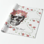 Till Death Us Do Part Wrapping Paper<br><div class="desc">Skull Wedding Wrapping paper - hand painted flowers overlaid on a vintage skull.</div>