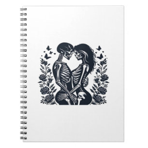 Till Death We – Skeleton Couple Gothic Design Clas Notebook