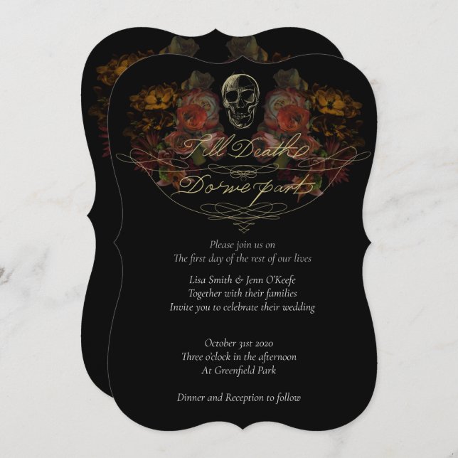 Till Death Wedding Invitations with Autumn Colours (Front/Back)
